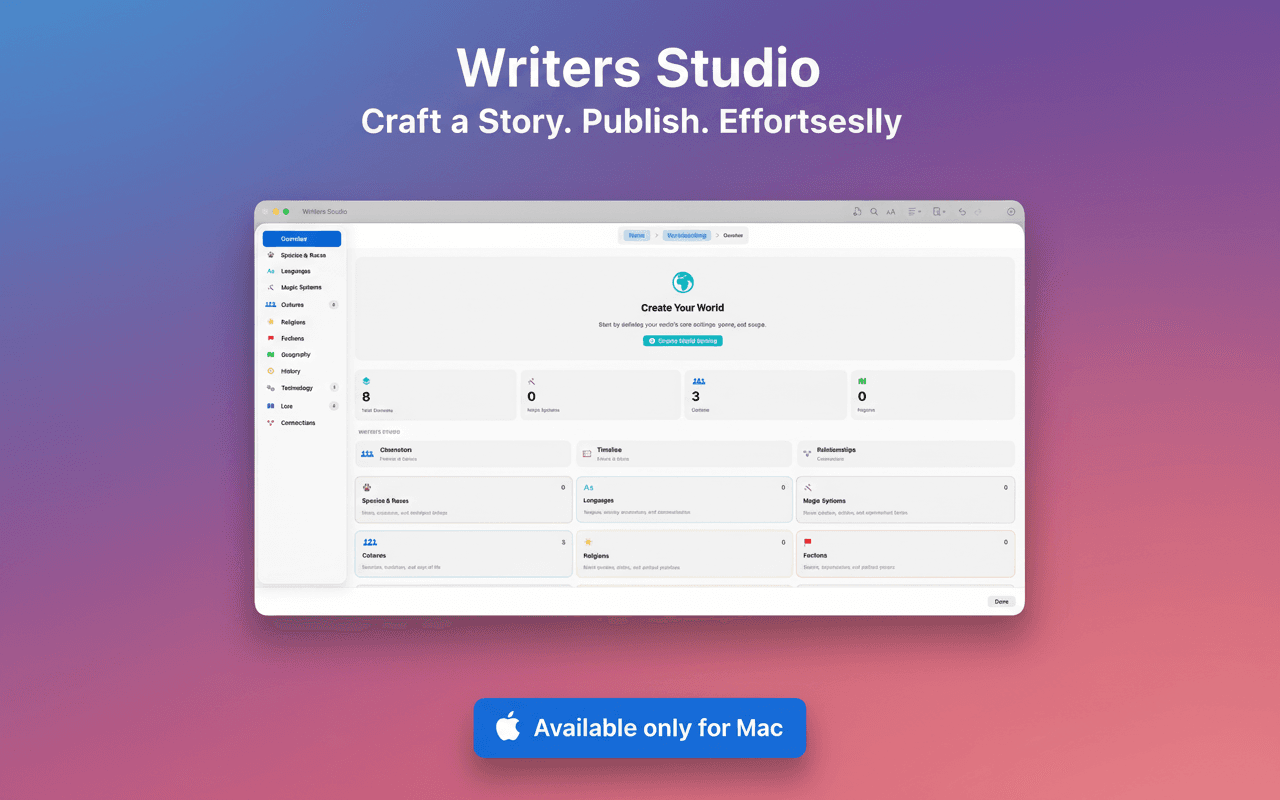 Worldbuilding workspace